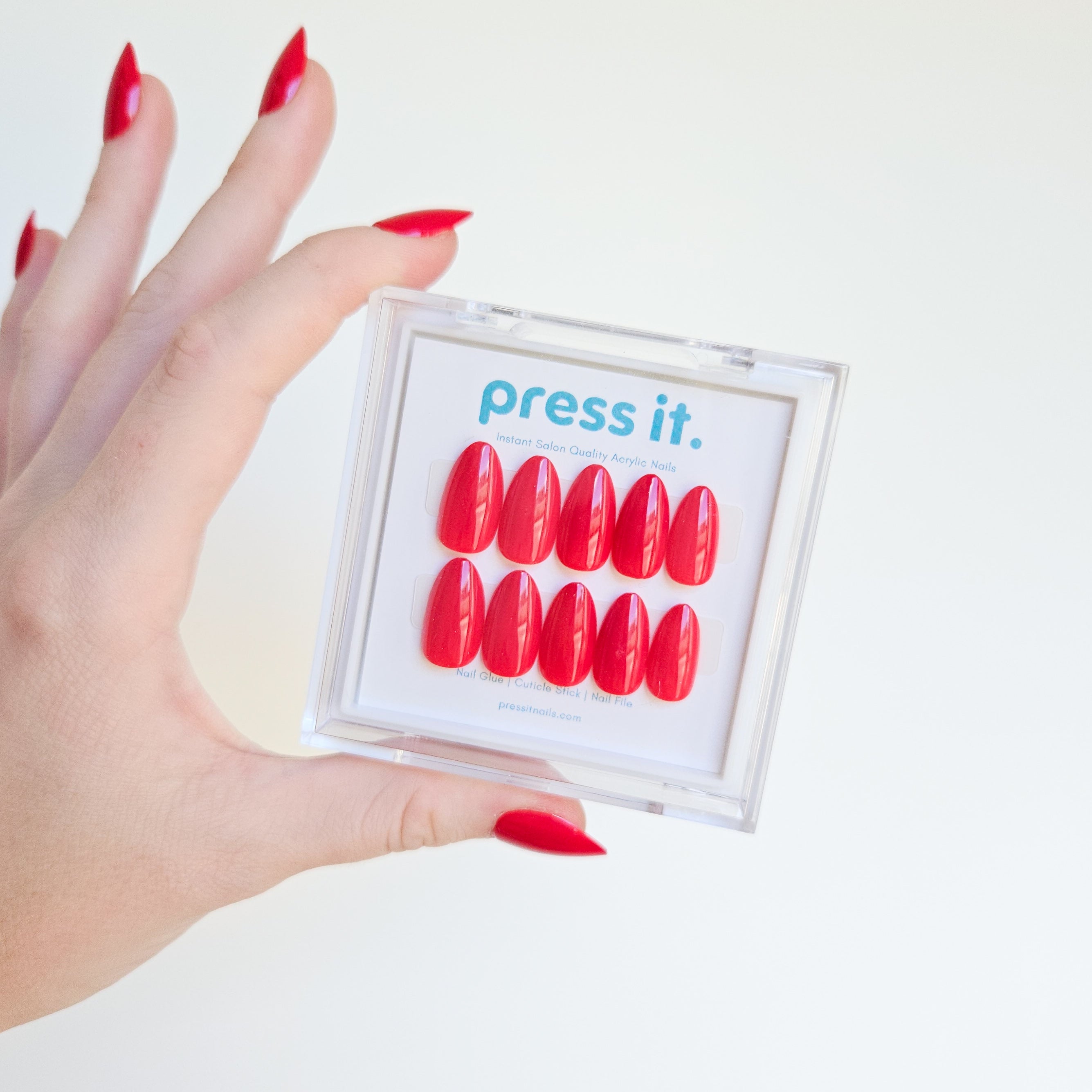 Cherry Red Press On Nails