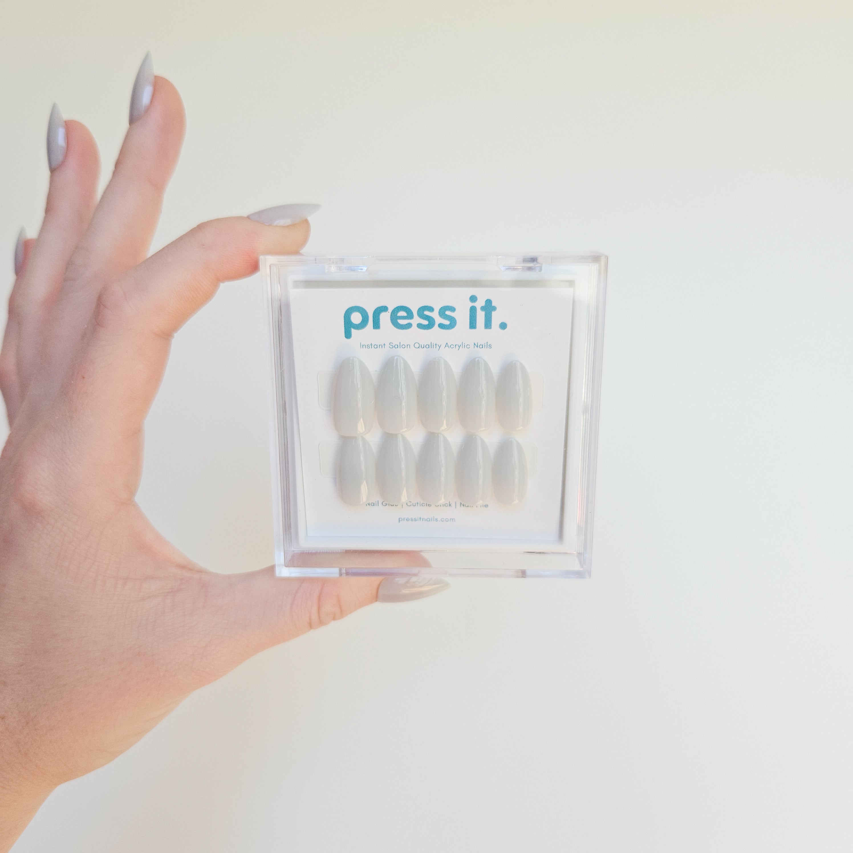 Silver Mist Press On Nails